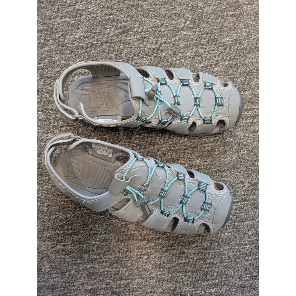 Khombu Ashley Sport Sandals Women's 9 Grey Bungee Closed Toe Hiking Outdoor